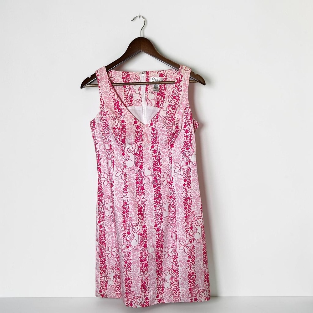 Lilly Pulitzer Boardwalk Cafe Dress Shift Animal Resort Wear‎ Preppy NEW size 4